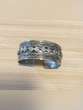 Handcrafted Silver-Tone Cuff Bracelet